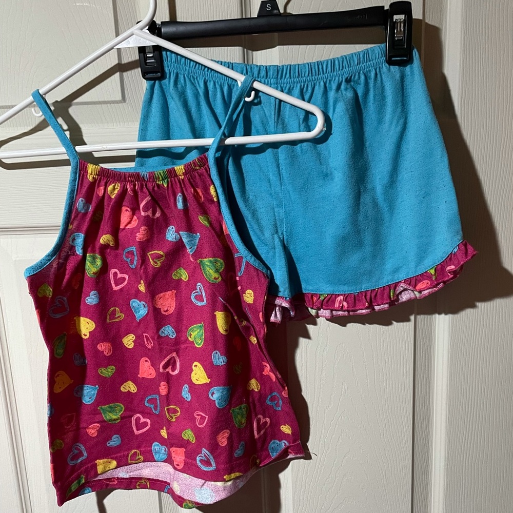 Girls L 10/12 short/tank summer pajamas